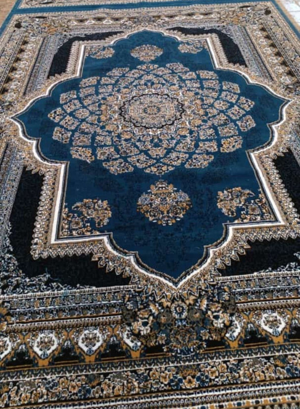 فرش۱۲متری حراجی۵۰۰شانه تراکم۱۵۰۰سرمه ای