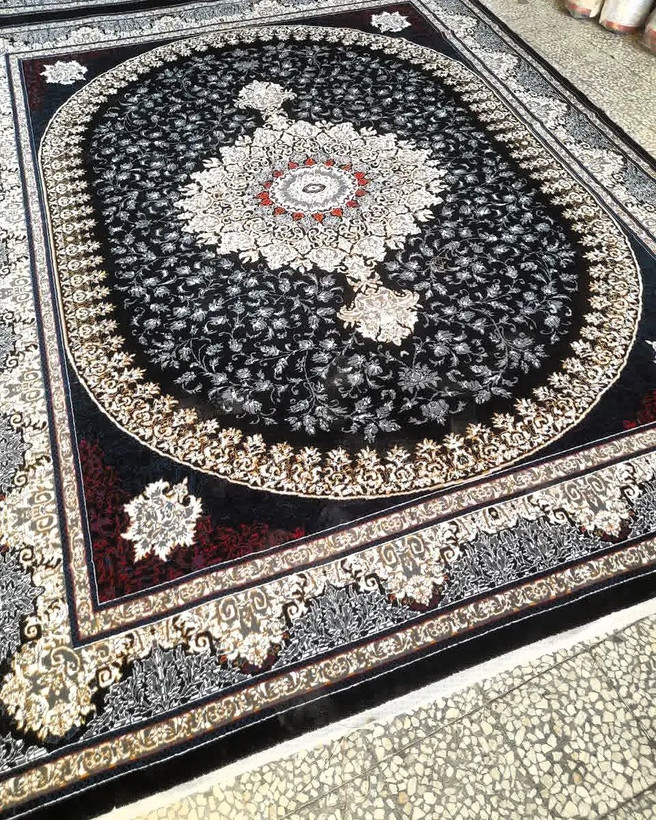 فرش طرح آیلار سرمه ای 700شانه 6متری حراجی ( پس کرایه)