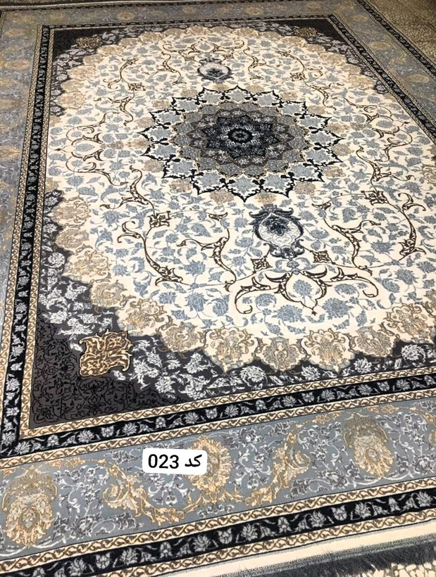 فرش طرح کد 021 700شانه 2550 تراکم سنگین 12 متری کرم ضخیم