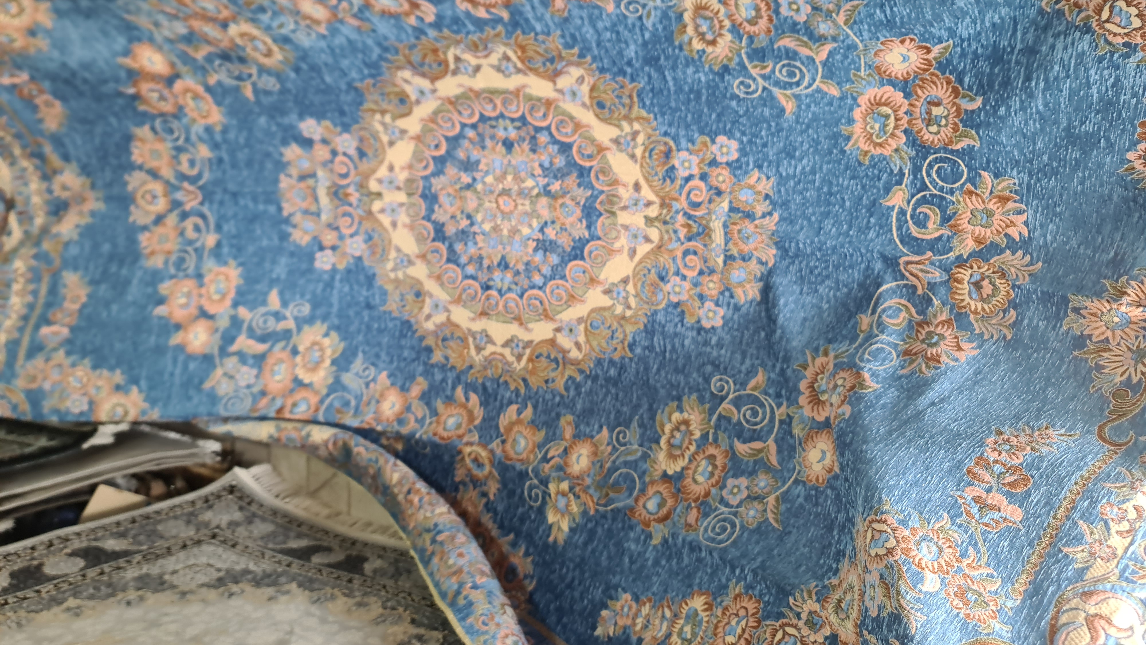 روفرشی مخمل یزد دورو ۱۲متری ابی اسمانی حراجی