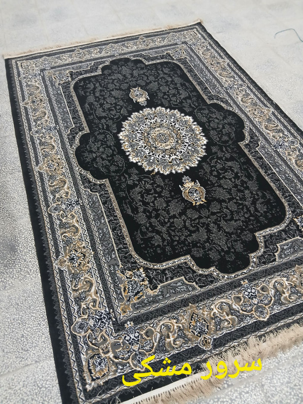 فرش طرح ۷۰۰ شانه سرمه ای 12 متری فرش ارزان