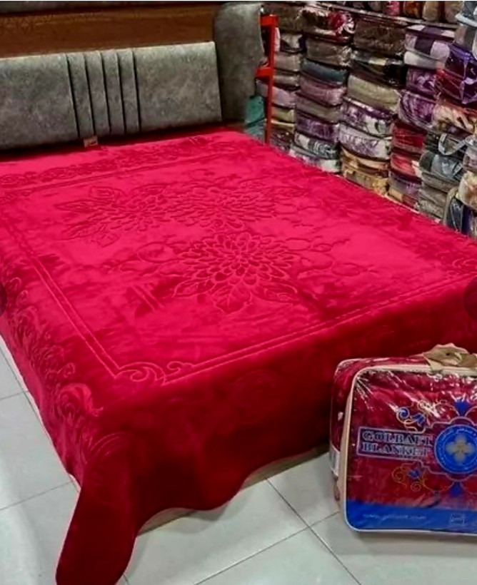 پتو 1 نفره طرح گلبافت روشا و گل برجسته