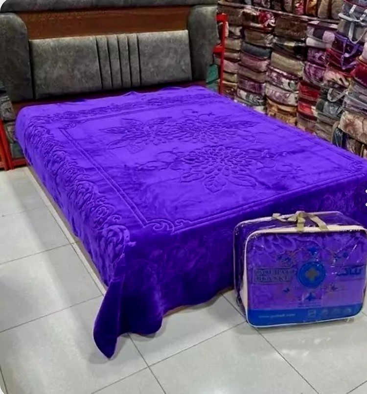 پتو 1 نفره طرح گلبافت روشا و گل برجسته