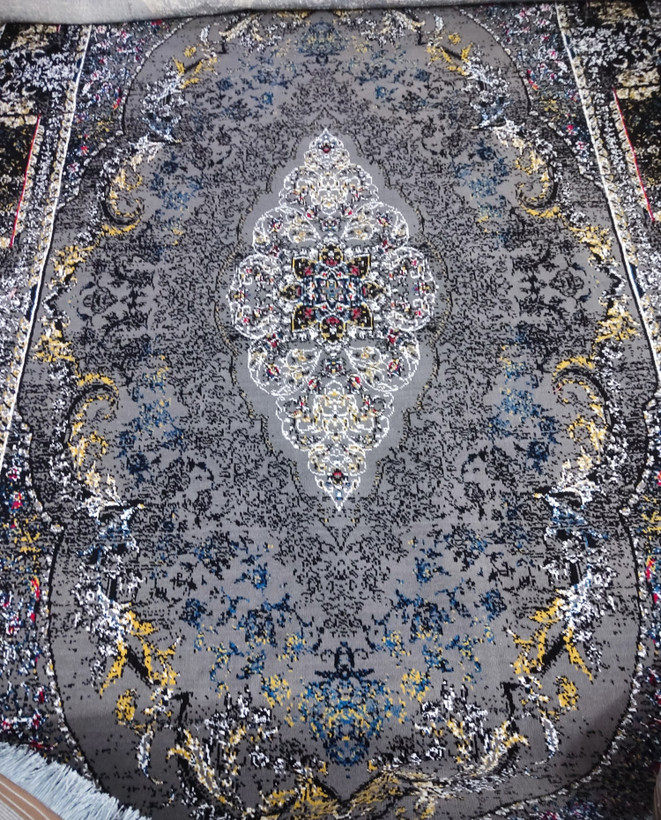 فرش طرح ارغوان طوسی 700 شانه 6 متری 1500 تراکم فرش ارزان