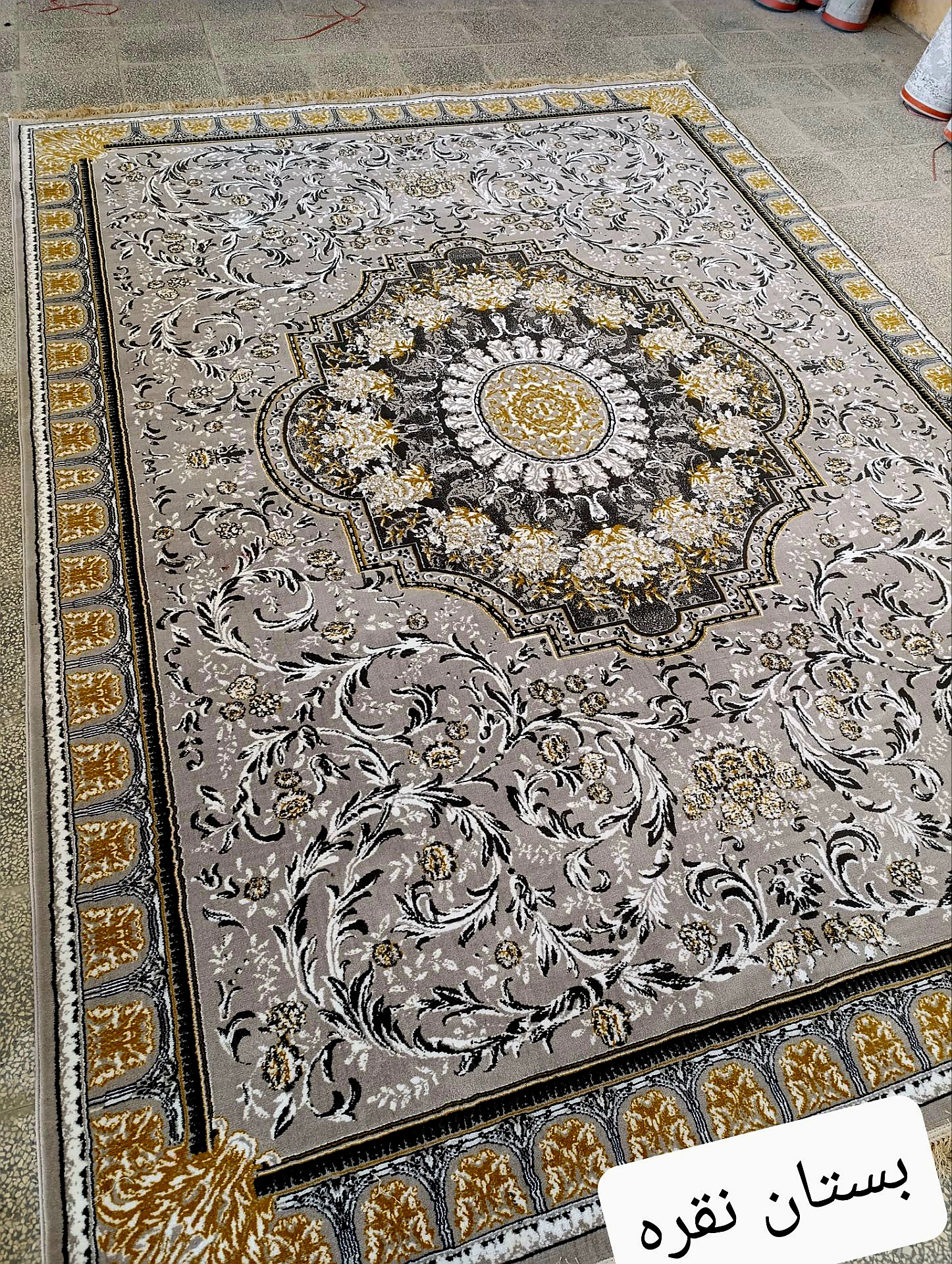 فرش۱۲متری طرح۷۰۰شانه بوستان نقره ای